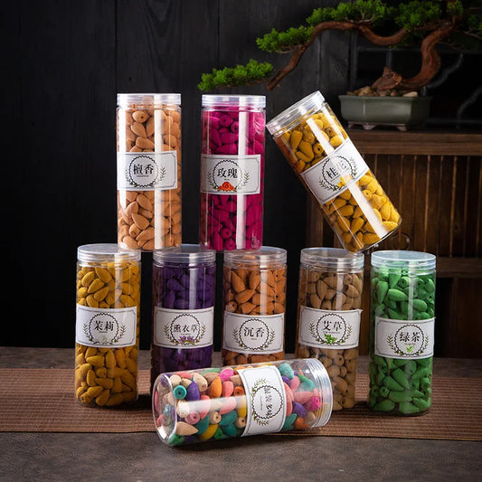 Hemasa 200pcs Natural Waterfall Incense Cones Reflux Tower Incense for Burner Smoke Backflow Cone Fragrance Lavender Aromatherapy