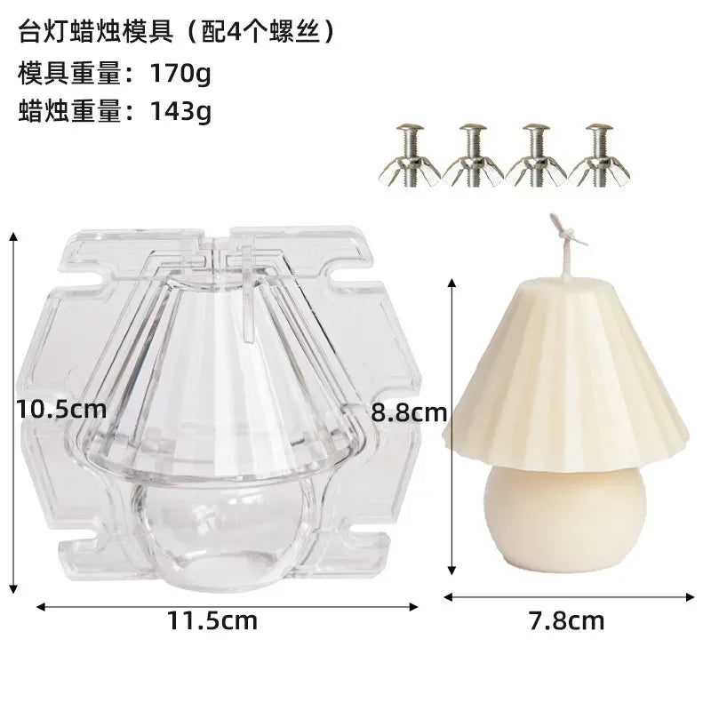 Hemasa Table Lamp Candle Mold /DIY Geometric Lamp Shape Aromatherapy Candle Making Tool/ Acrylic Plastic Mold