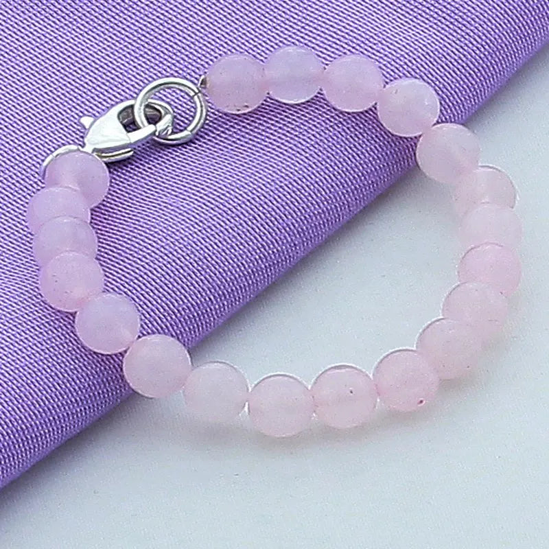 SAIYE Pink Agate Bracelet 925 Sterling Silver Buckle For Woman Charm Wedding Engagement Fashion Party Jewelry