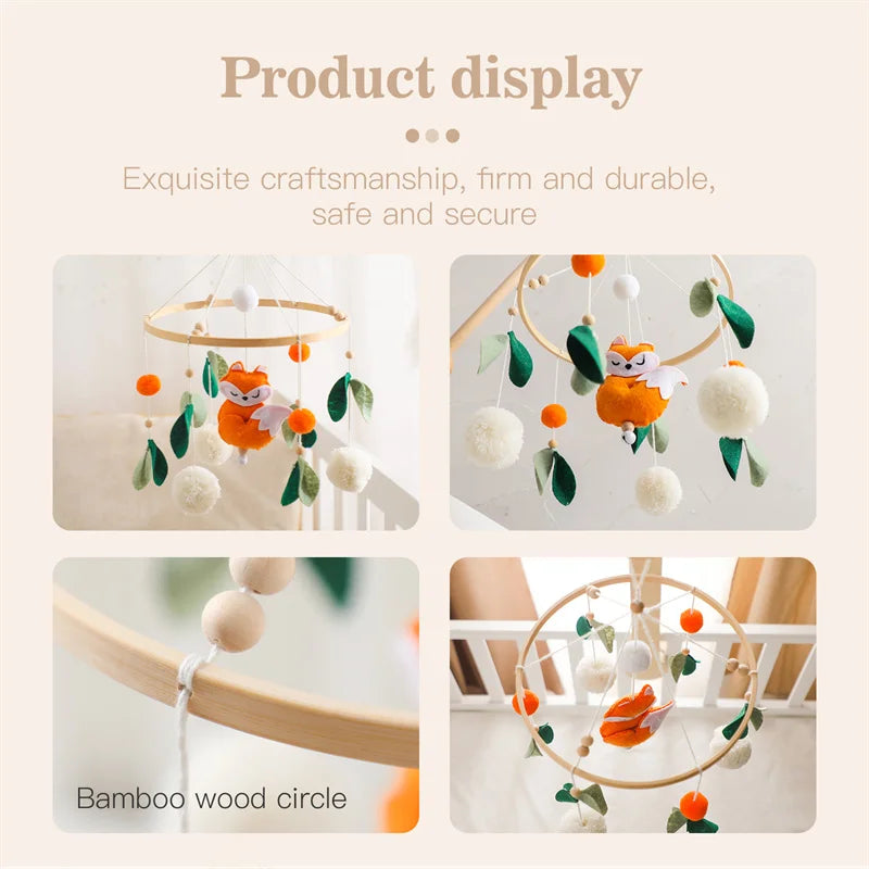 Hemasa Baby Mobiles  Mobiles Toy /Hemasa  Fox Shape Wooden Mobile for Gift