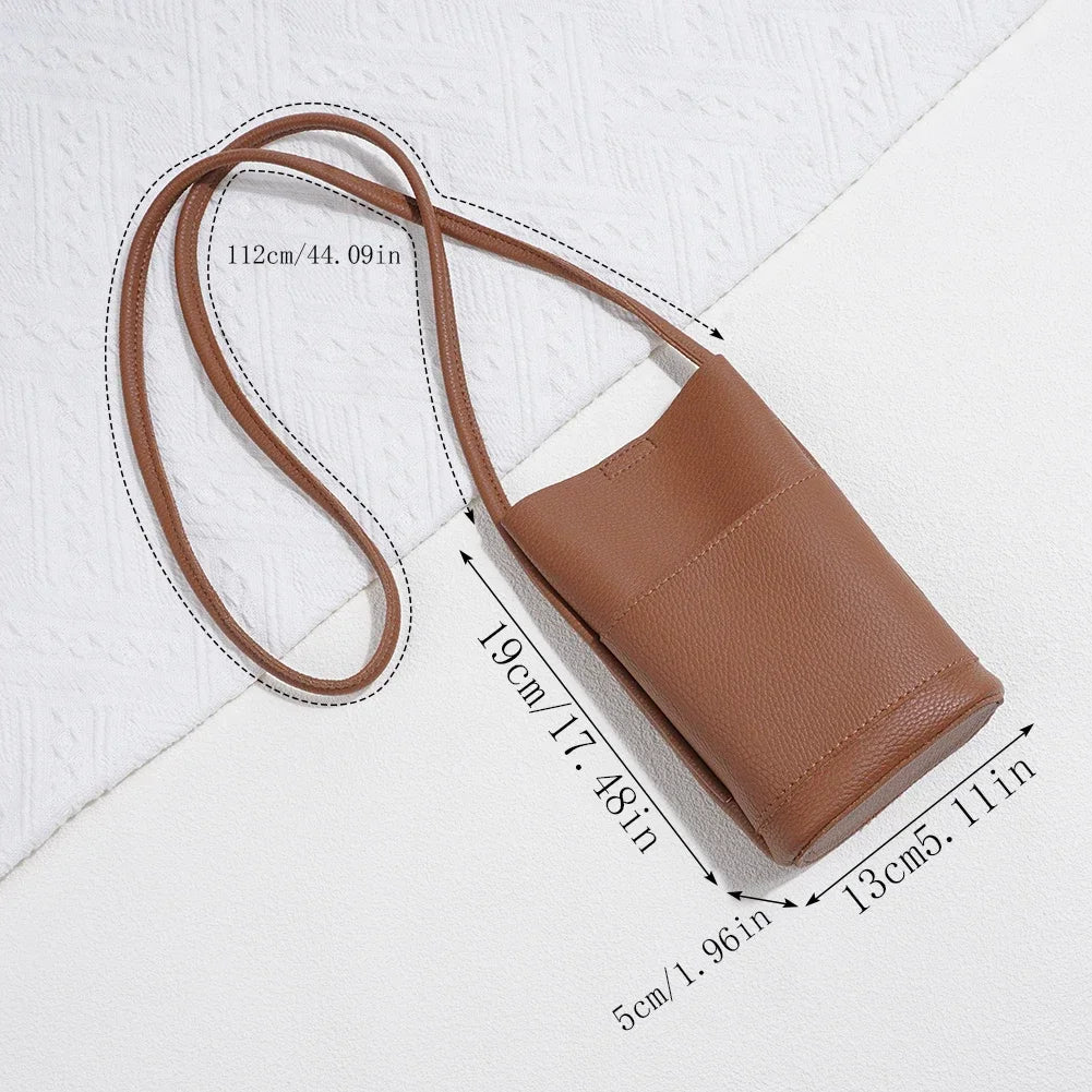 Simple Shoulder Phone Bag Fashionable Soft Pu Leather Wallet Travel Portable Makeup Crossbody Bags High Quality Women Coin Purse