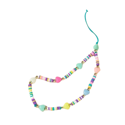 Hemasa Mobile Phone Strap Silicone Bead Chain Flower Pendant Soft Pottery Bead Chain for Cell Phone Case Hanging Cord Necklace Lanyard
