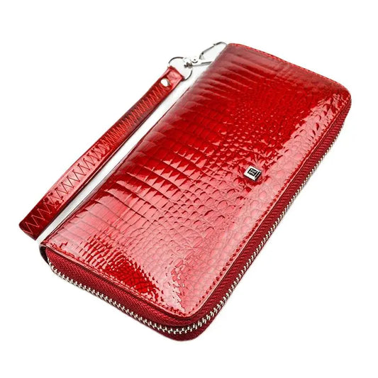 HH Fashion Women Wallets and Purses  Wristlet Wallets Female Zipper Long wallet Ladies ID Card  Coin Purse  Alligator Clutch