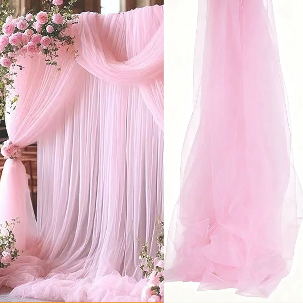75cm X 6M White Wedding Tulle Arch Draping Fabric Backdrop 28.7" X 20FT Sheer Drapes Fabric for Wedding Ceremony Birthday Party