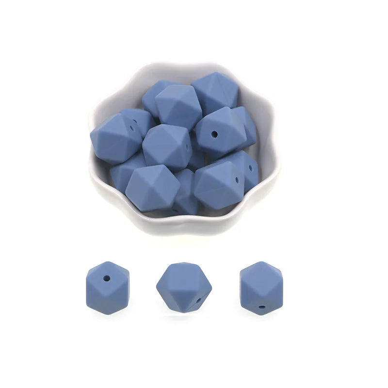 Kovict 14mm Hexagon Silicone Beads 100/200/500Pcs For Jewelry Making DIY Personalized Bracelet Pacifier Chain Accessories