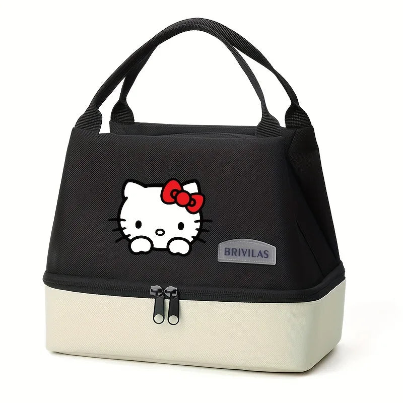 Hello Kitty Insulated Lunch Bag Portable Lunch Box Storage Bag Foldable Insulated Cooler Handbag For Office School Picnic