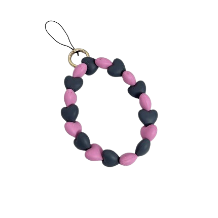 Big Heart Silicone beads Phone Strap