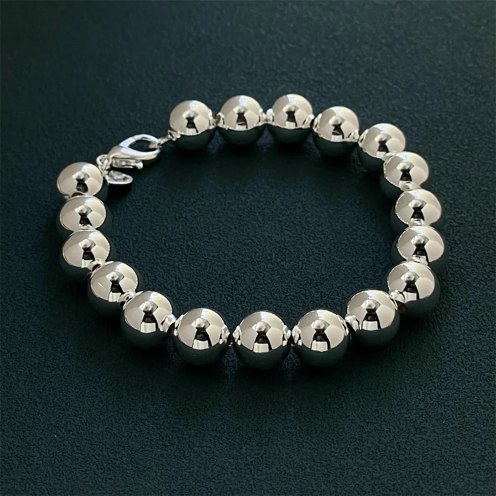 925 Sterling Silver Bracelet 10MM Buddha Beads Fashion Design Product Exquisite Jewelry High Quality Woman Wedding