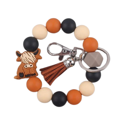 Hemasa Siliocne Bull Handmade Beads Bracelet Keyrings / Car Key /Accessories Bag Pendant