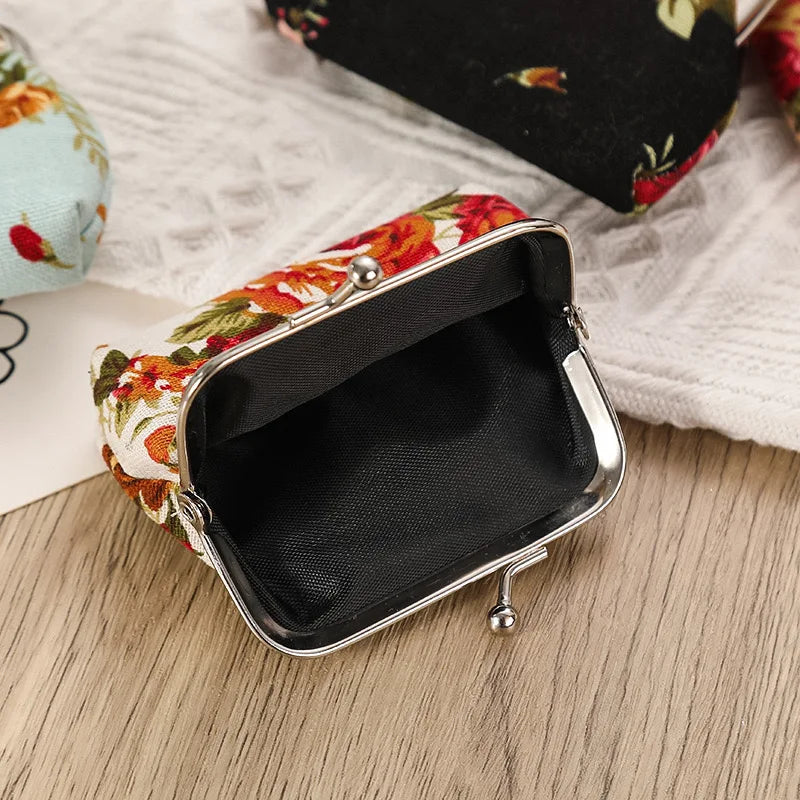 12 PCS Fashion Cotton Rose Coin Purse Cute Lovely Women Small Change Money Bags Key Holder Case Wallet Mini Pouch Souvenir