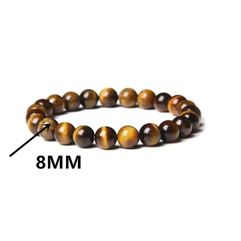Tejesa 8mm Natural Tiger Eyes Bracelet Men Women / Stone Braclet Yoga Meditation Braclet For Him