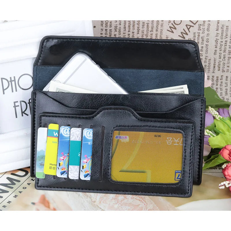Slim Genuine Leather Women Wallet Long Clutch Coin Purses Luxury Envelope Design Wallets and Purses Ladies Card Holder Phone Bag