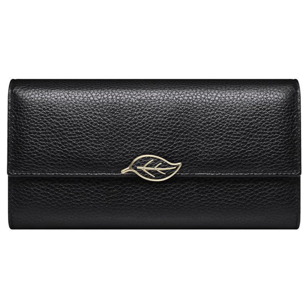 New Lychee Pattern Genuine Leather Wallet for Women Long Leather Leaf Women Wallet