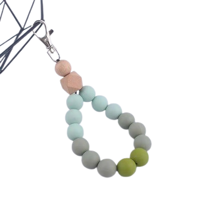 Hemasa Silicone Round Beads Keychain Wristlet Bracelet Keyring For Women /Car Bag Key Chain Jewelry