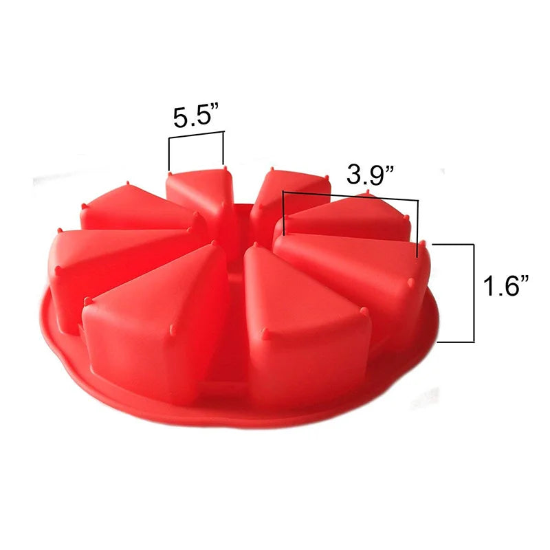 Silicone Cake Mold 8 Grids Shape Striangle Kitchen Pizza Plate Bakeware Non-stick Bread DIY Baking Pastry Cake Molds