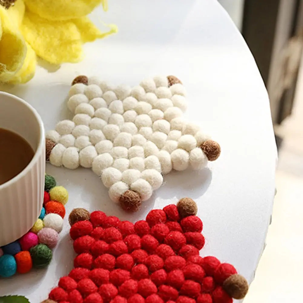 Rainbow Felt ball Coasters