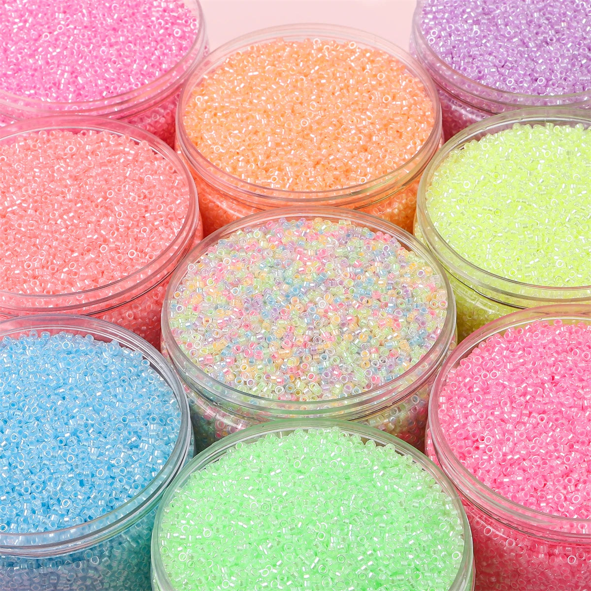 700pcs/lot 2.5mm Luminous Glass Seed Beads Transparent Inside Colours Beads For Jewelry Making Handmade DIY Accessories