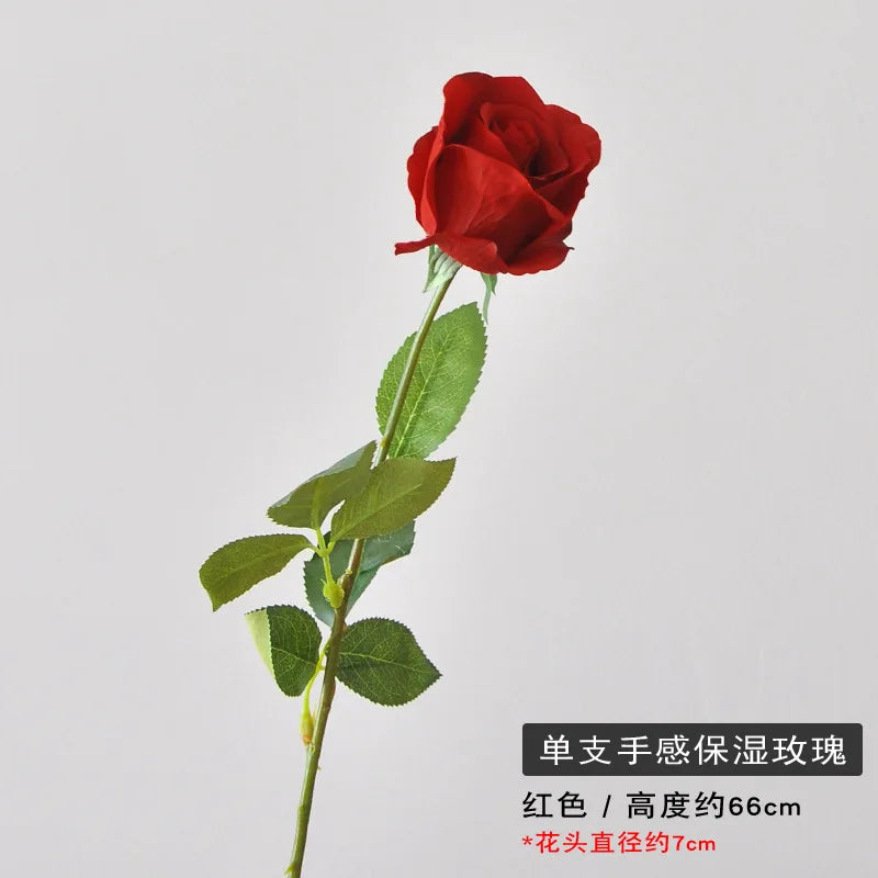 5Pcs Moist Feel Rose Artificial Flowers Branch Home Decoration Real Touch Roses Wedding Bouquet Party Table Flower Arrangement