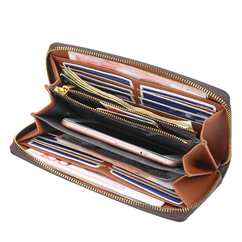 Luxury Designer Women's Wallets High	Quality Long Clutch Bag Card Holders Purses for Women Leather Wallet Zipper Dropshipping