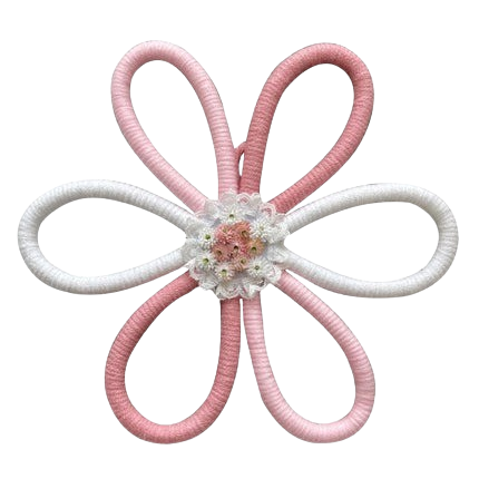 Hemasa Macrame Daisy Flower Ornament Wall Hanging/ Girls Bedroom Decoration/ Boho Baby Kids Room Woven Butterfly Hanging Pendant