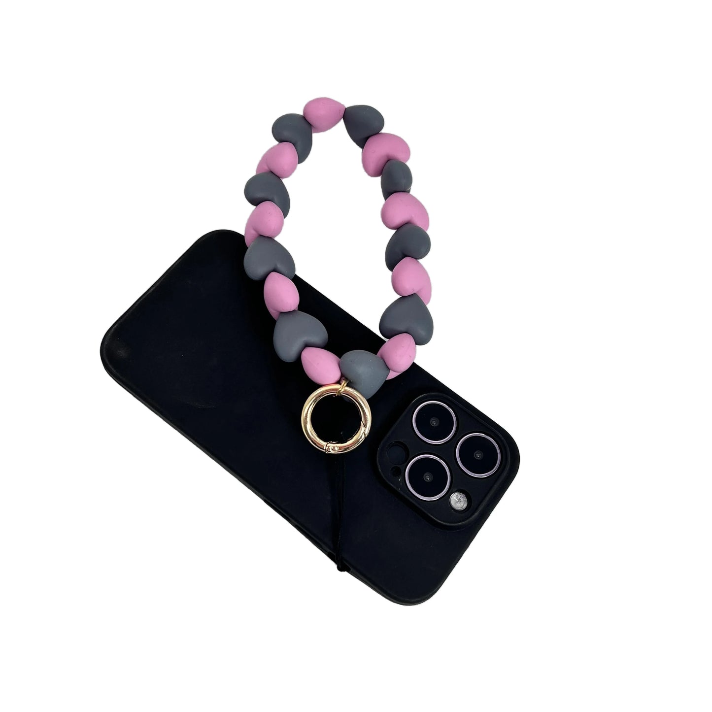 Big Heart Silicone beads Phone Strap