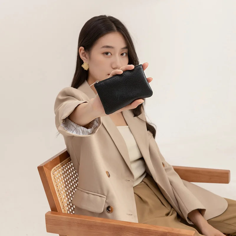 Ladies Zipper Coin Purse Multifunctional Small Coin Key Credit Card Bags Leather Wallet Fashion Women Men Kids Mini Wallet