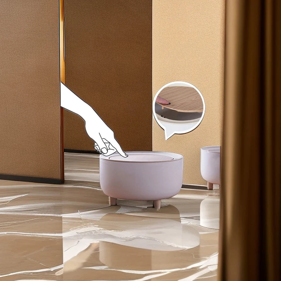1PCS Desktop Wastebasket Household living room press type paper basket Office peel paper confetti basket Dormitory with lid pape