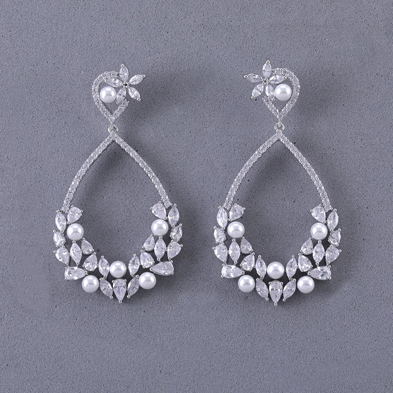 Hemasa Trendy Women  Cubic Zircon Drop Earring For Women/ Wedding