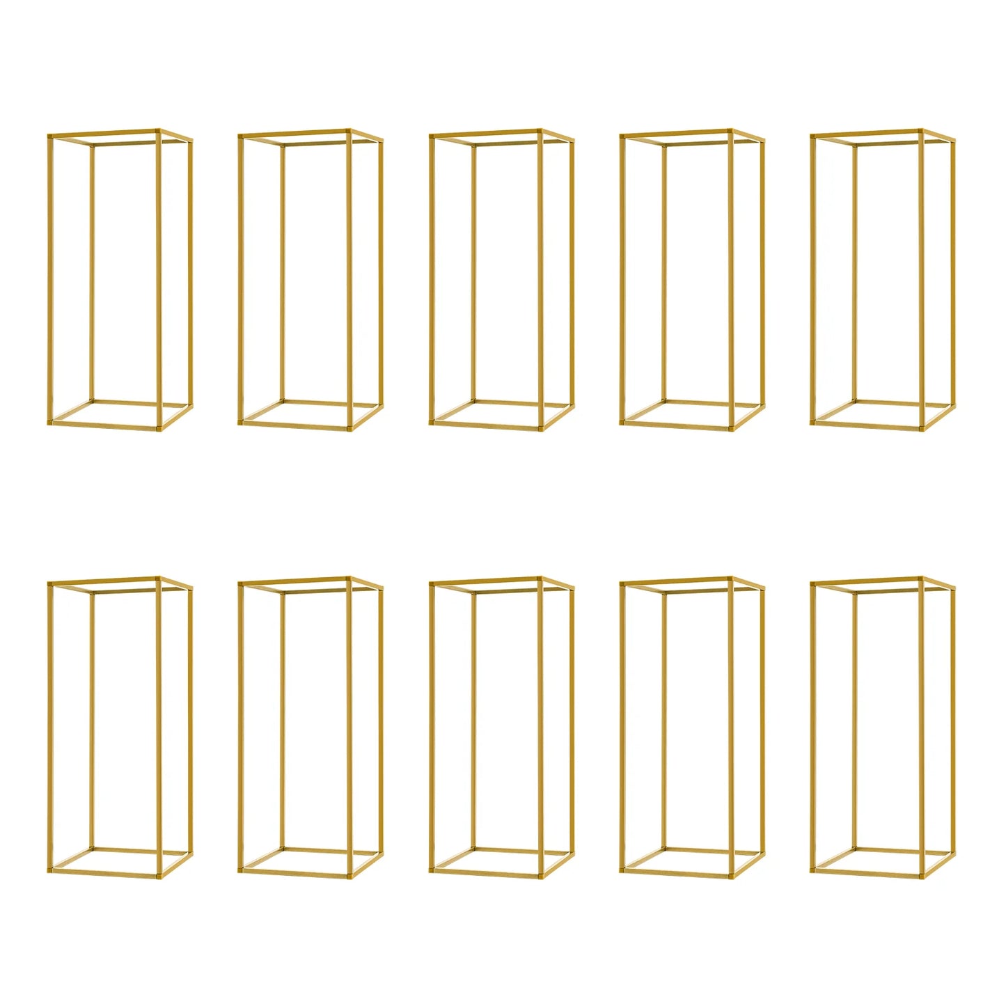 10Pcs Wedding Flower Stand Set 60cm H Gold Metal Column Rack Wedding Party Prop Decor Balloon Display Holder Flower Vase Pillar