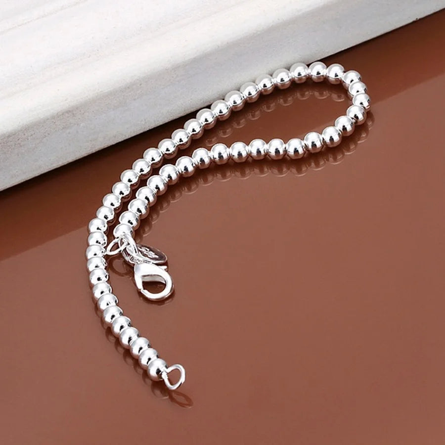 925 Sterling silver Bracelets fashion Jewelry charm women Chain lady wedding 6MM beads factory price free shipping