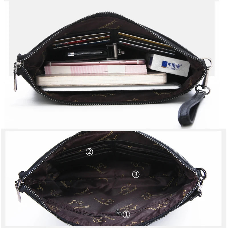Tejesa Soft PU Leather Men Day Clutch Business Men Money Handbag Male Cardholder Case Phone Bag