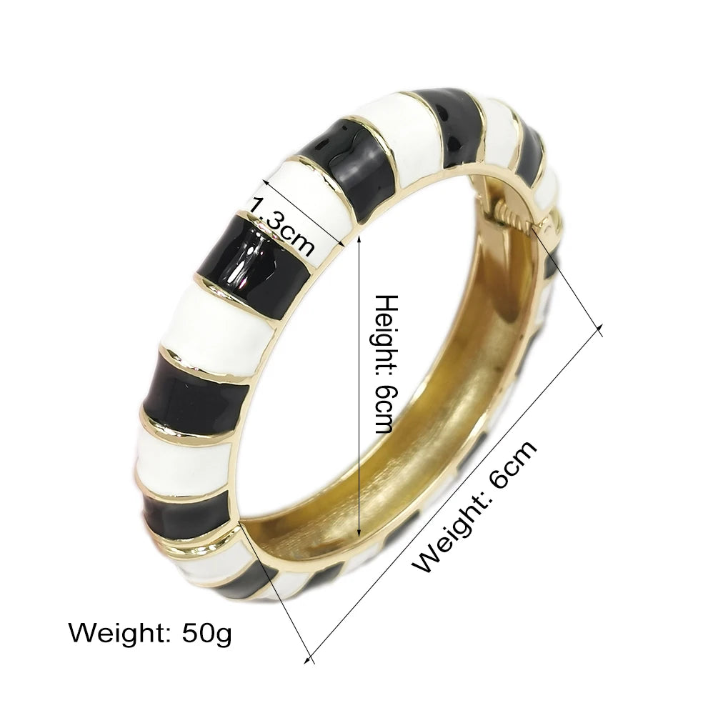 Bamboo Alloy Oil-spot Glaze Cuff Bracelets Multicolor Statement Chunky Bangle & Bracelet For Women Charm Jewelry Fashion Ethnic