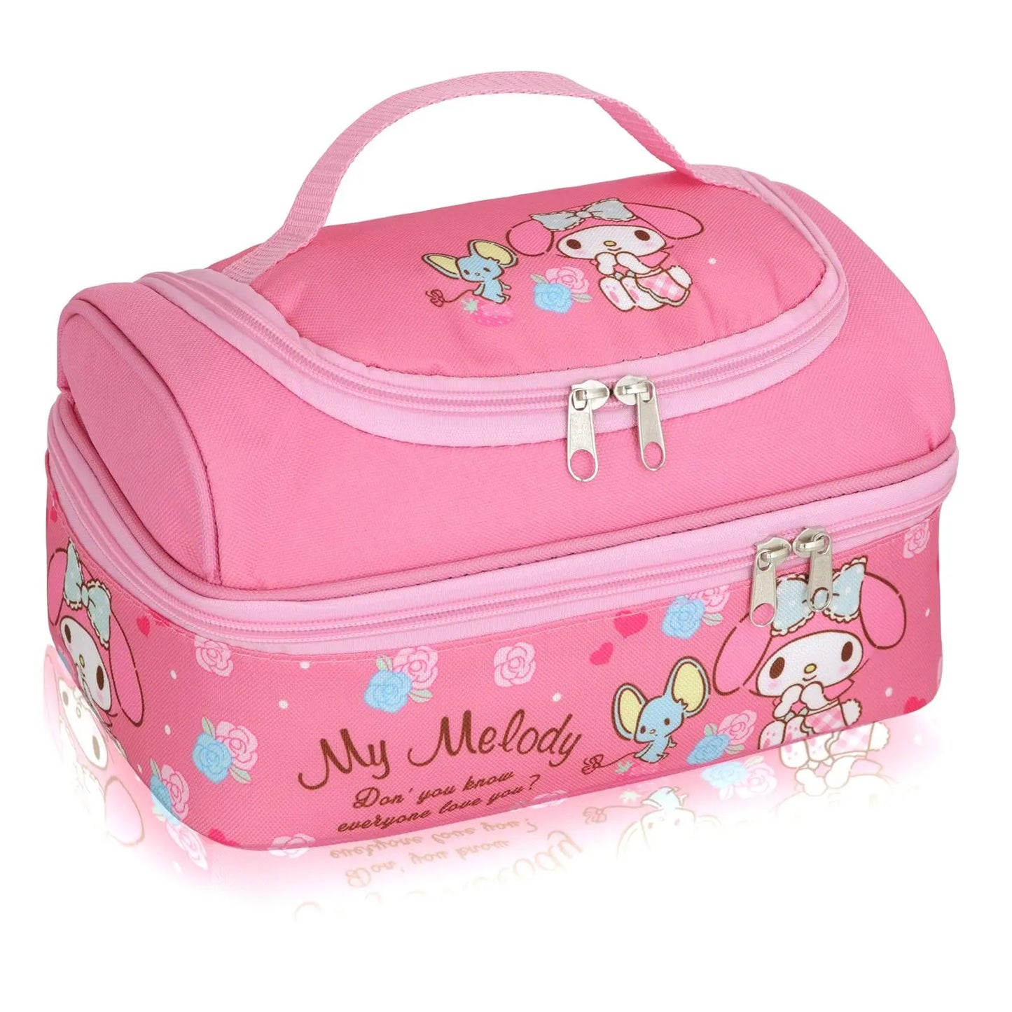 Hemasa Kuromi Lunch Box Large Compartment Lunch Container Tote for Work Travel hello kitty bag