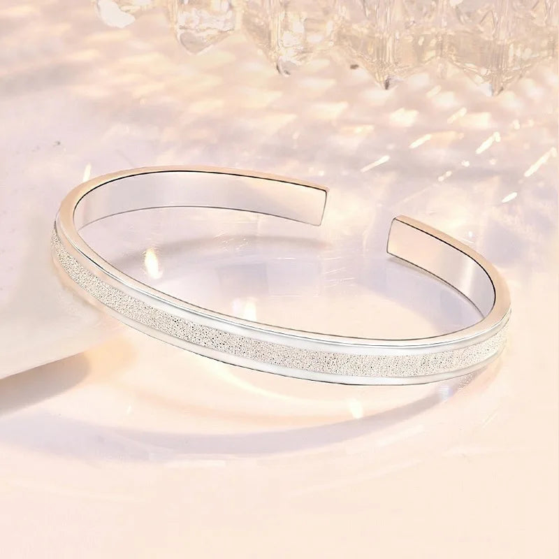925 sterling silver charm Frosted Star River bracelets Bangles for women jewelry fashion party wedding Accessories Adjustable