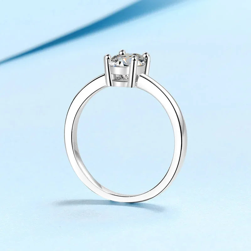 Hemasa New Style Female PT950 Platinum Wedding Band for Women 1CT Pigeon Egg Shape Moissanite Diamond Luxury Fitting Party