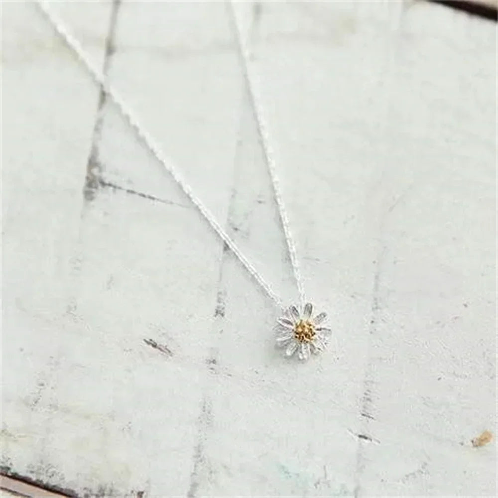 SAIYE S925 Sterling Silver Women's Chrysanthemum Pendant Necklace (40cm + 3.5cm) Luxury Jewelry Free Shipping