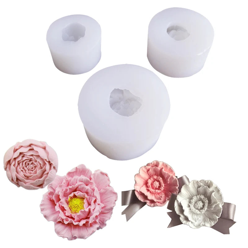 Peony Flower Candle Wax Silicone Mould for DIY Decoration