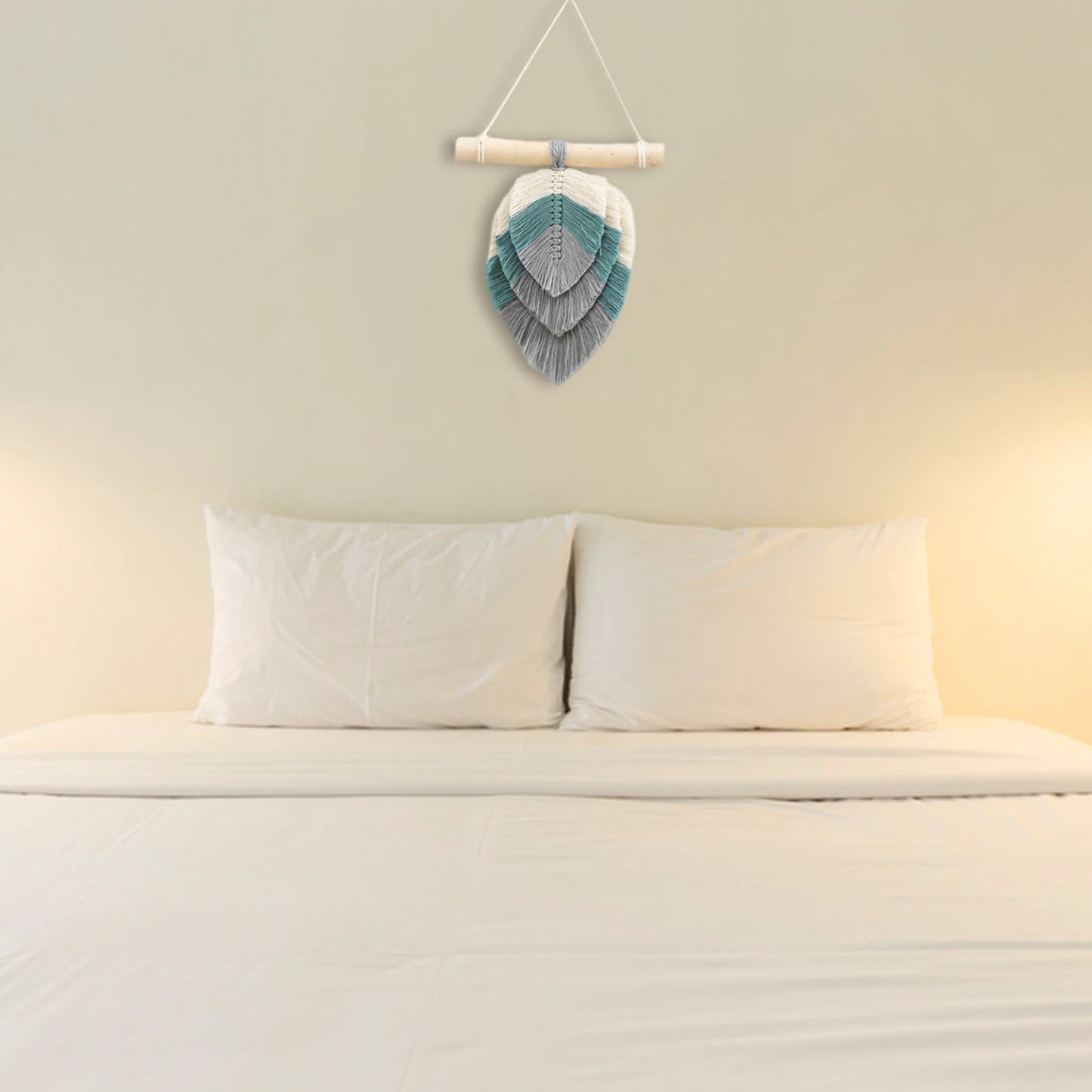 Macrame Woven Wall Chic Bohemian Woven Leaf Tapestry With Cotton Tassel 30x20cm Beautiful Boho Decorations For Home Apartment