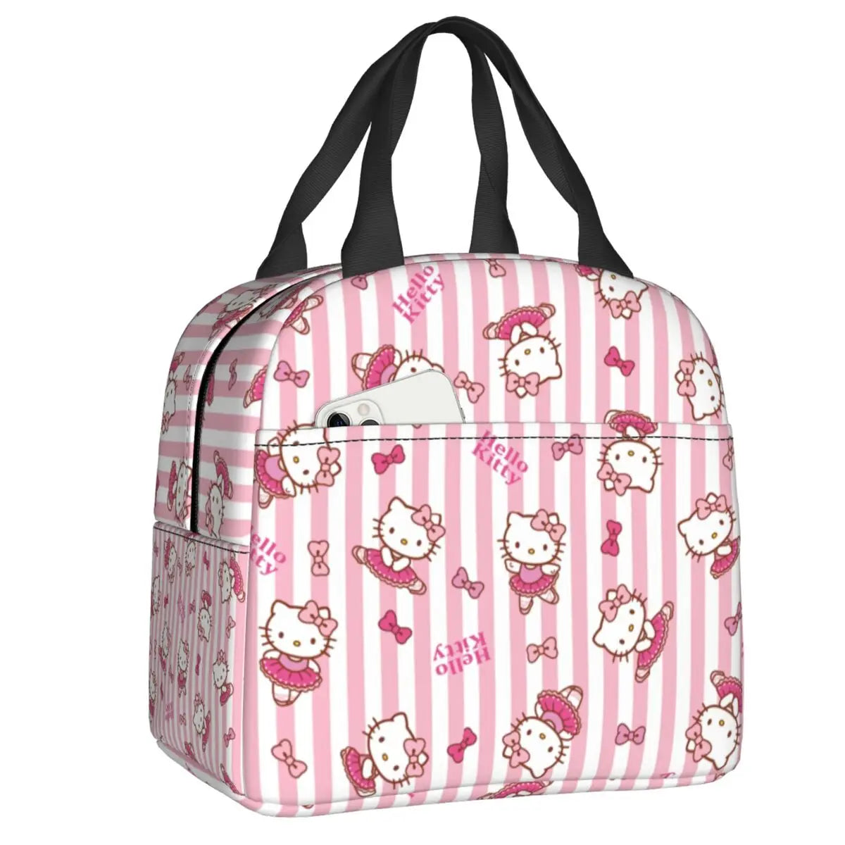 Custom Sanrio Hello Kitty Insulated Lunch Bag for Work School Leakproof Thermal Cooler Lunch Box Women Food Container Tote Bags