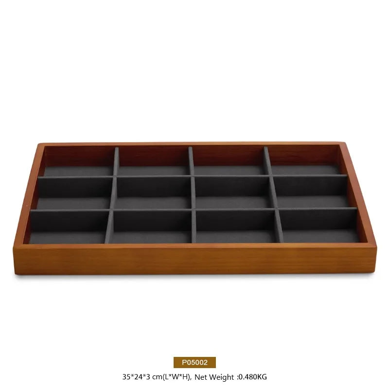 MISHITU Wooden Storage Tray Ring Necklace Bracelet Storage Tray Jewelry Display Tray Multifunctional Display Home Storage Box