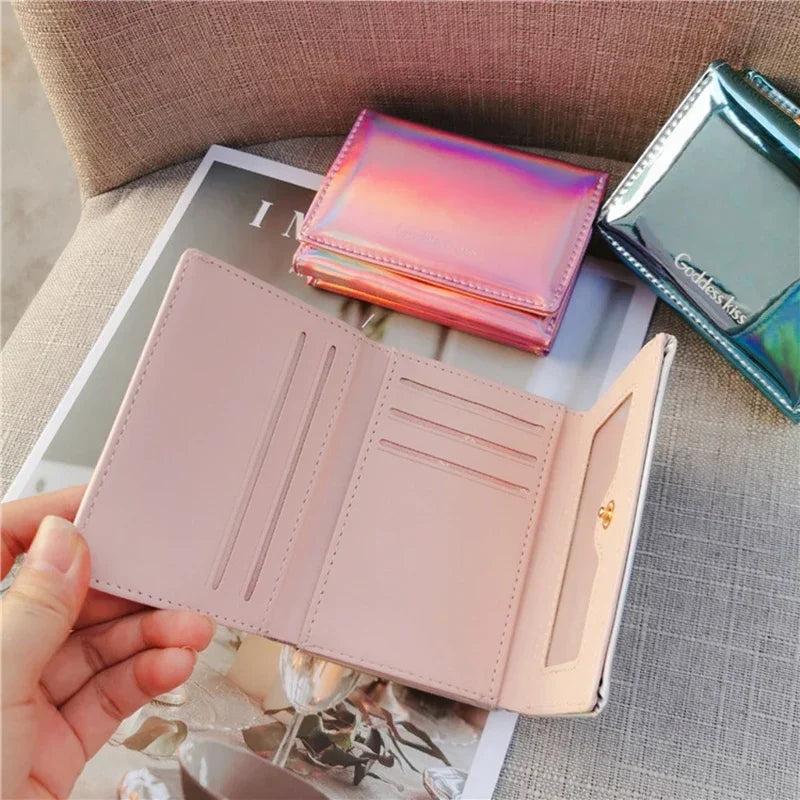 Laser Holographic Wallet Women Wallets Lady Short Purse Portfel Money Card Holder Women's Small Wallet Coin Purse Carteras