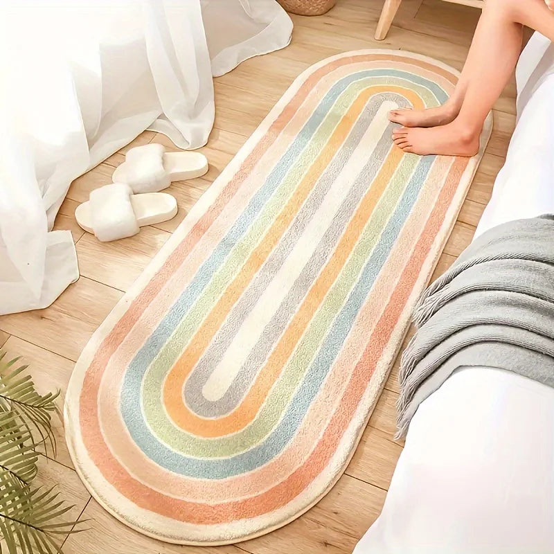 Tejesa Striped Orange Carpet Rug For Bedroom Soft Bedside Floor Mat Living Room Carpet Bathroom Mat Doormat Home Decor