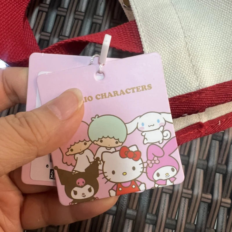 Sanrio Portable Handbags and Purses Hello Kitty Purses Melody Cosmetic Bag Kawaii Makeup Case Lunch Box Bag Handbag Organizer