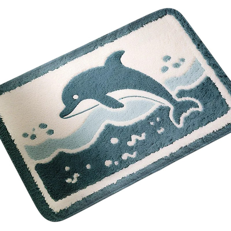 Tejesa Beach and Seaside Shower Room Carpet Toilet Water Absorbing Foot Mat Decorative Mat Bathroom Door Mat Machine Washable