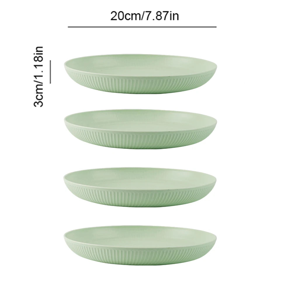 4/16Pcs Wheat Straw Ramen Bowl Tableware Dishes Full Tableware Of Plates Bowl Dinner Dishes Set Camping Tableware Dishes Set