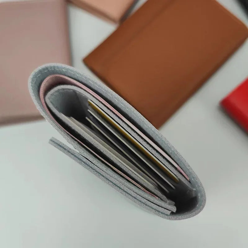 Small Hasp Coin Wallets Solid Colour Women Girl Credit Card Holder Case PU Leather Coin Purse Female Wallet Short Purses