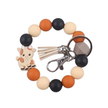 Hemasa Siliocne Bull Handmade Beads Bracelet Keyrings / Car Key /Accessories Bag Pendant