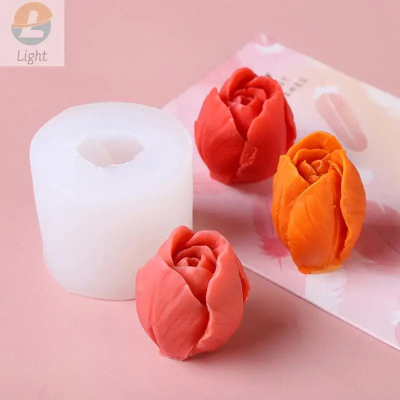 High Quality Tulip Bud Mold Silicone 3d Candle Soap Mold Diy Flower Candle Epoxy Mold Aromatherapy Wax Soap Mold