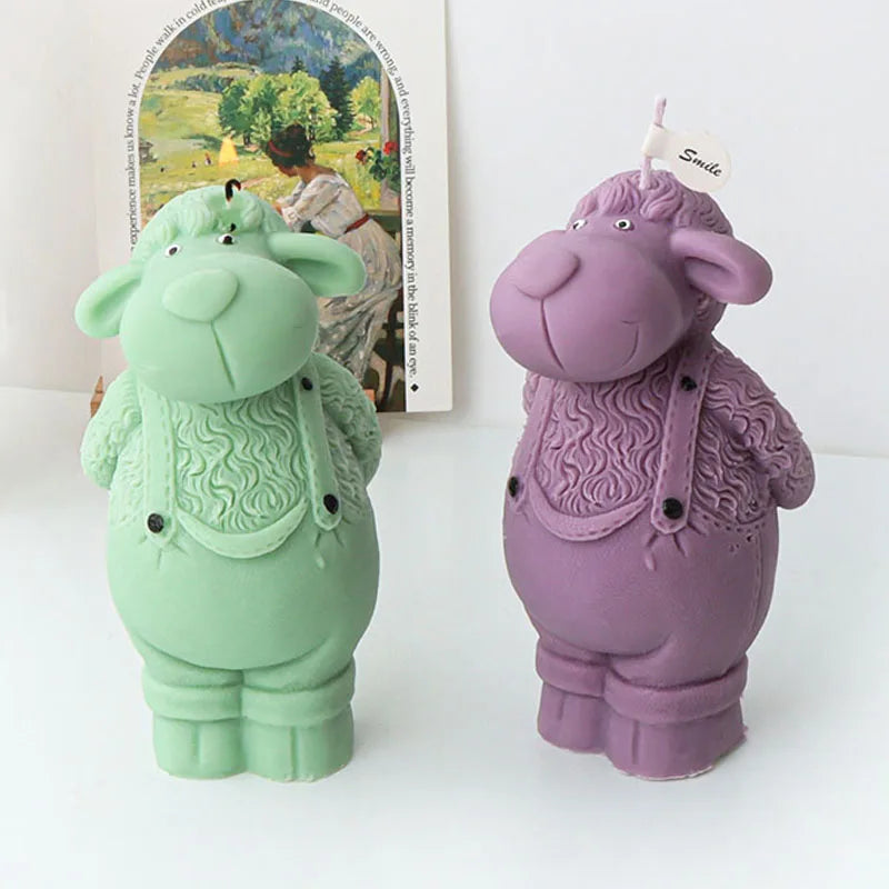 3D Overalls Sheep and Unicorn Candle for Home Decor