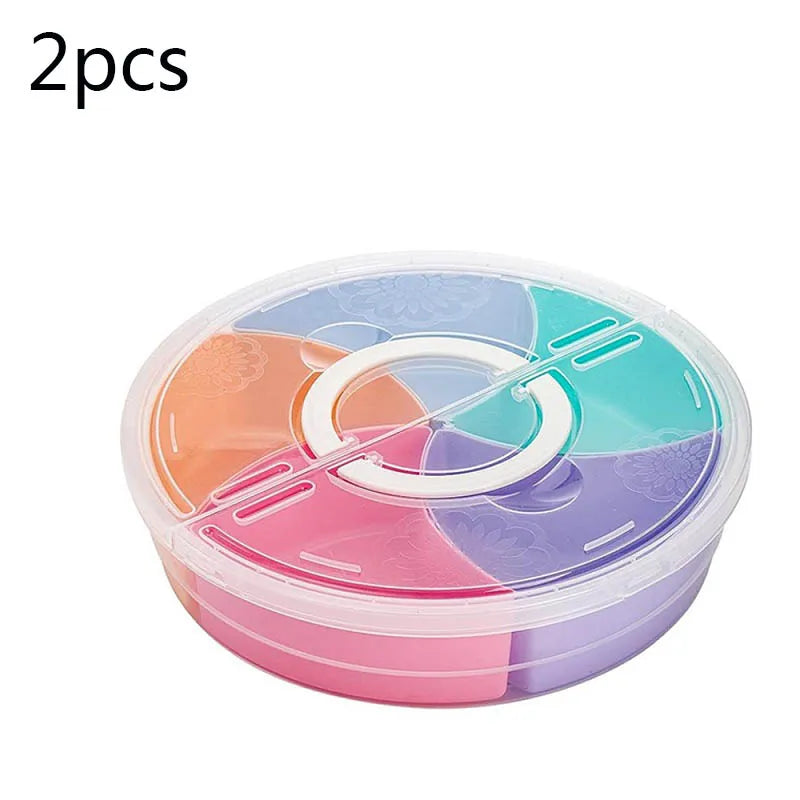 Tejesa Multi-function Food Storage Tray with Lid Food Containers Tray To Keep for Nuts and Candy Dried Fruit Snack Plate Serving Platte